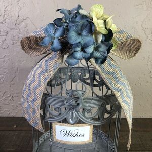 None Accents - Gray & blue rustic wedding wishes birdcage None Accents - Gray & blue rustic wedding wishes birdcage